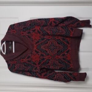 Givenchy V-Neck Sweater in Red and Black